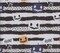 Mook Fabrics Vintage Pumpkin Stripe Black White 100% Cotton Halloween By the yard